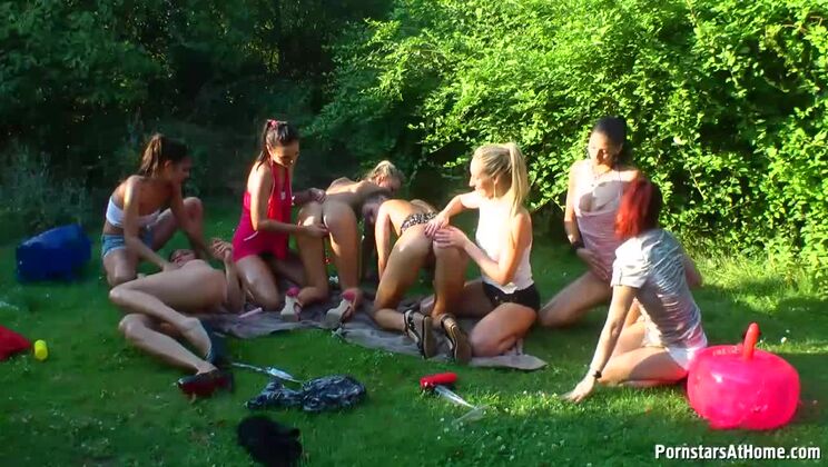 Sexy Oiled Ladies Group Play - Rachel, Jenny, Victoria