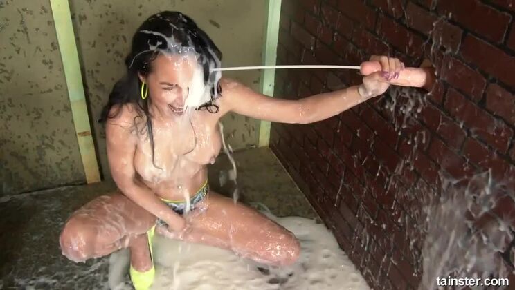 [Tainster] - Francys Belle's Big Tits & Cream: Solo Gloryhole & Toy Action - Francys Belle