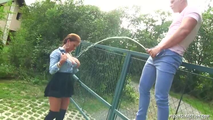 Bella Baby’s Big Tits Covered In Cum & Piss Outdoors