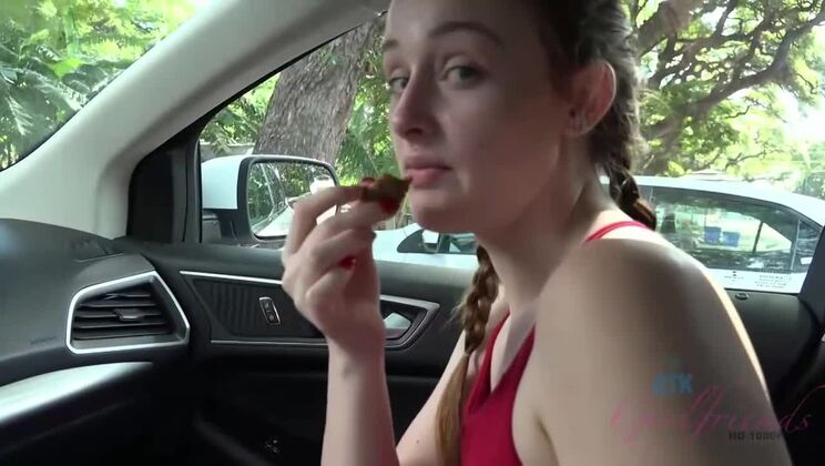 Danni Rivers beach sex - small tits redhead fucks outdoors