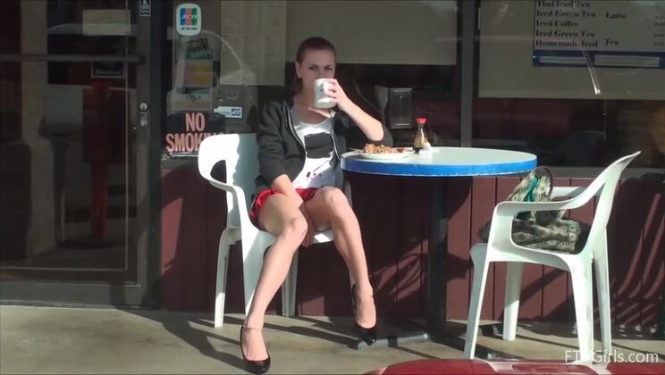 Brunette Teen's First Adult Outdoor Experience