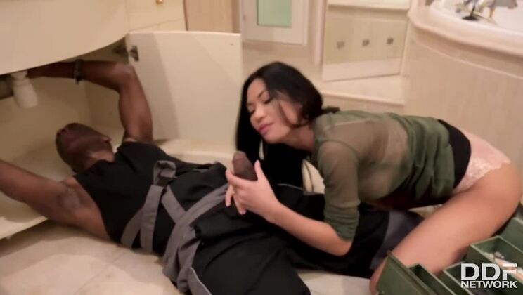 Polly Pons Fucks Plumber in High Heels and Lingerie