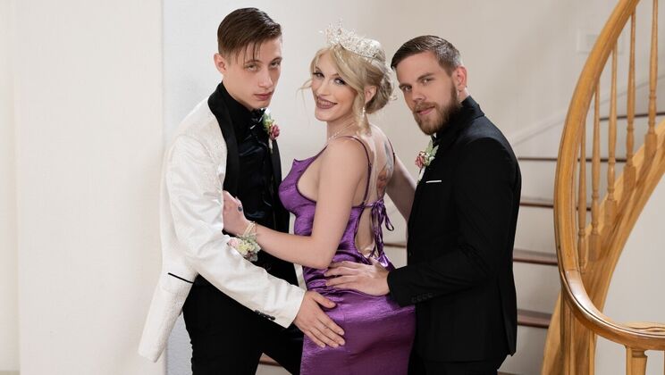 Hot Prom Night Threesome - Anal, Blowjob & Cumshot