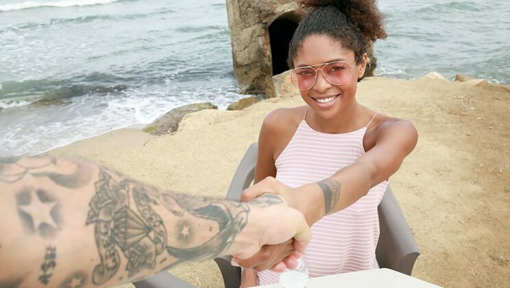 Brunette Babe Gets Fucked on the Beach