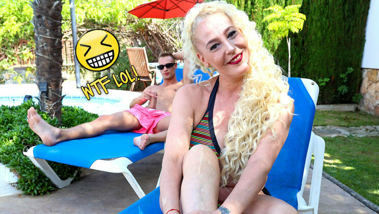 Old Granny Fucks Young Blonde