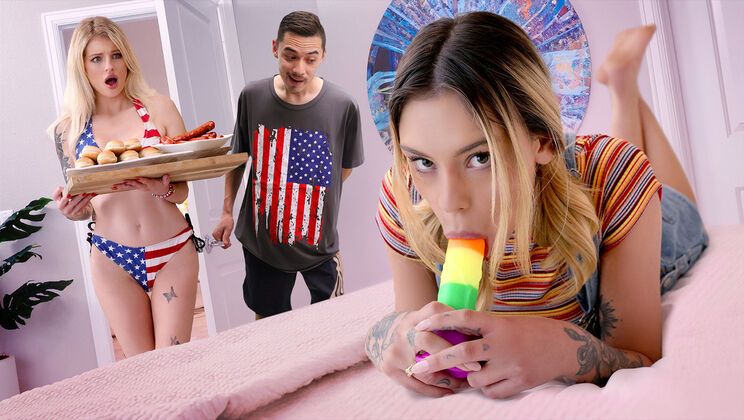 [AskYourMother] - Cum in Mouth: Blonde Sluts Compete for Title - Juan Loco - Hyley Winters - Dylan Moore