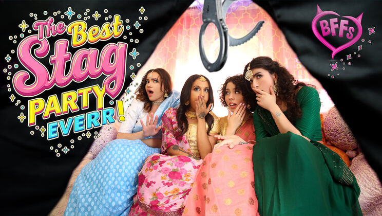 [BFFs] - Hairy Pussy Gets Licked at Brunette Bachelorette Party - Naudi Nala - Nina White - Satine Summers - Jason Sarcinelli - Nikki Slick