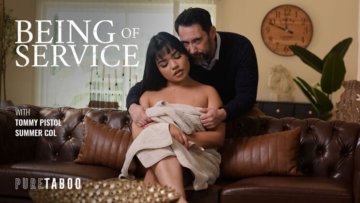 Summer Col takes a big load on her natural tits