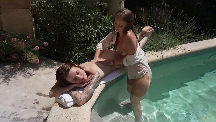 Tattooed Alice N and Alice E in Hot Lesbian Foot Job Scene