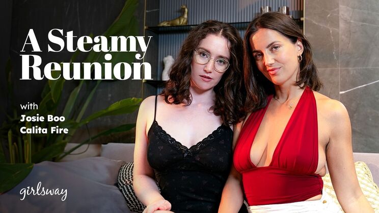 [Girlsway] - Big Tit Lesbians with Glasses: Pussy Licking Fest - Calita Fire - Josie Boo